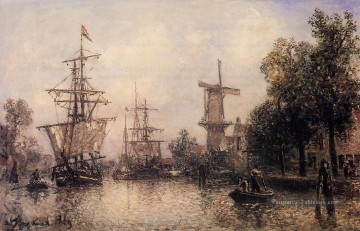  Rotterdam Tableau - Le port de Rotterdam2 navire paysage marin Johan Barthold Jongkind